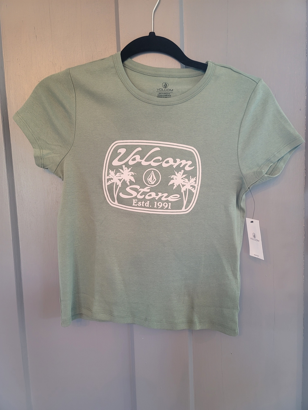 Volcom Sage Green Short Sleeve Logo Tee - Juniors